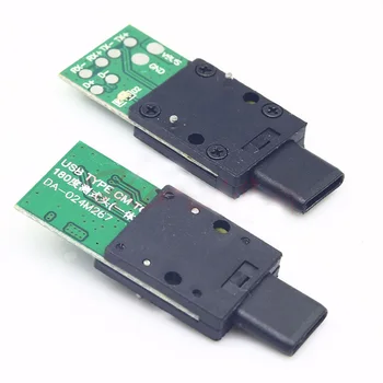 1pc Tipas-C, Vyrų testas lenta su šviesos USB 3.0 PCB Lenta, Adapteris Didelės Srovės Jungties Lizdas Duomenų Eilutė Viela Perdavimas