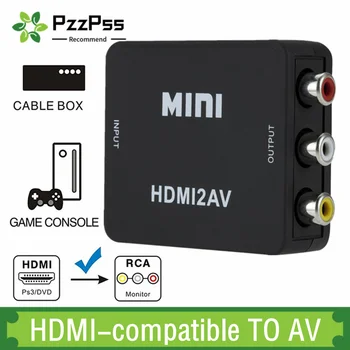 PzzPss HDMI suderinamus SU AV Scaler Adapteris Composite HD Video Converter Box HD RCA AV/CVSB L/R Vaizdo 1080P Paramos PAL NTSC